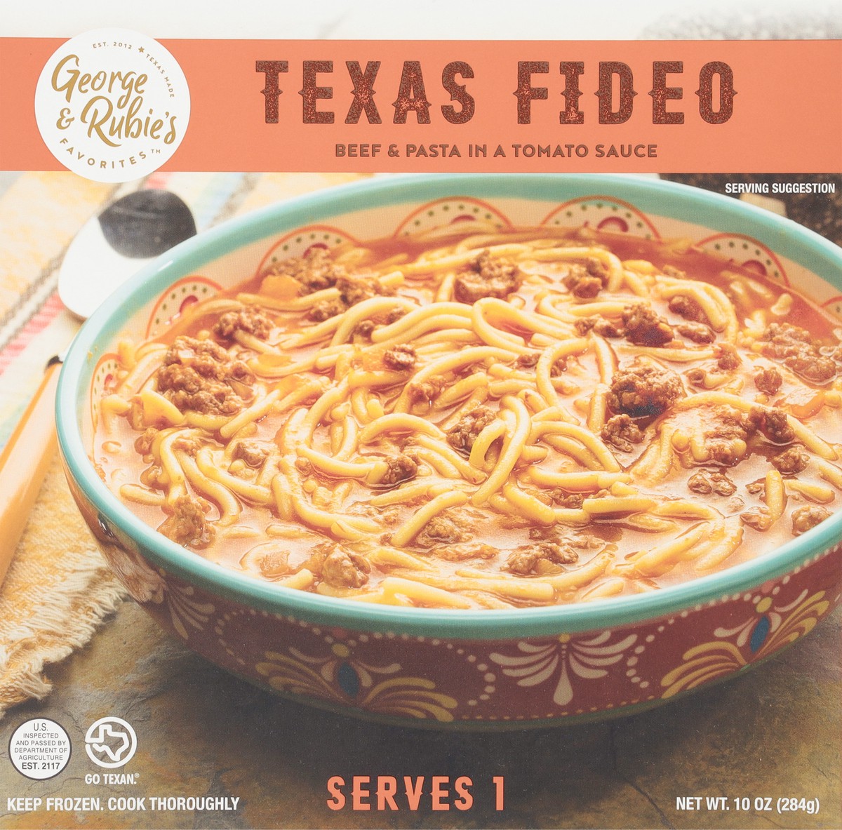 slide 8 of 9, George & Rubie's Favorites Beef & Pasta in a Tomato Sauce Texas Fideo 10 oz, 10 oz