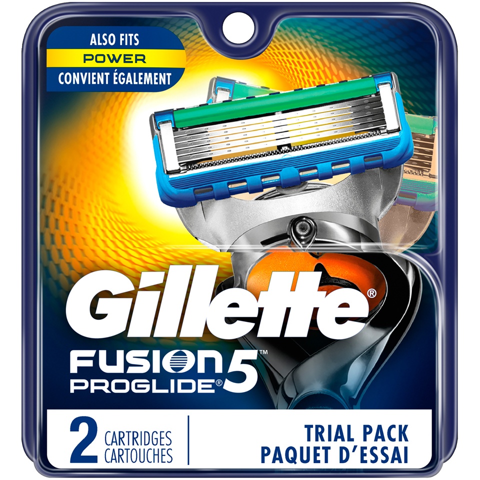 slide 1 of 1, Gillette Fusion Power Gold Razor Blades, 2 ct