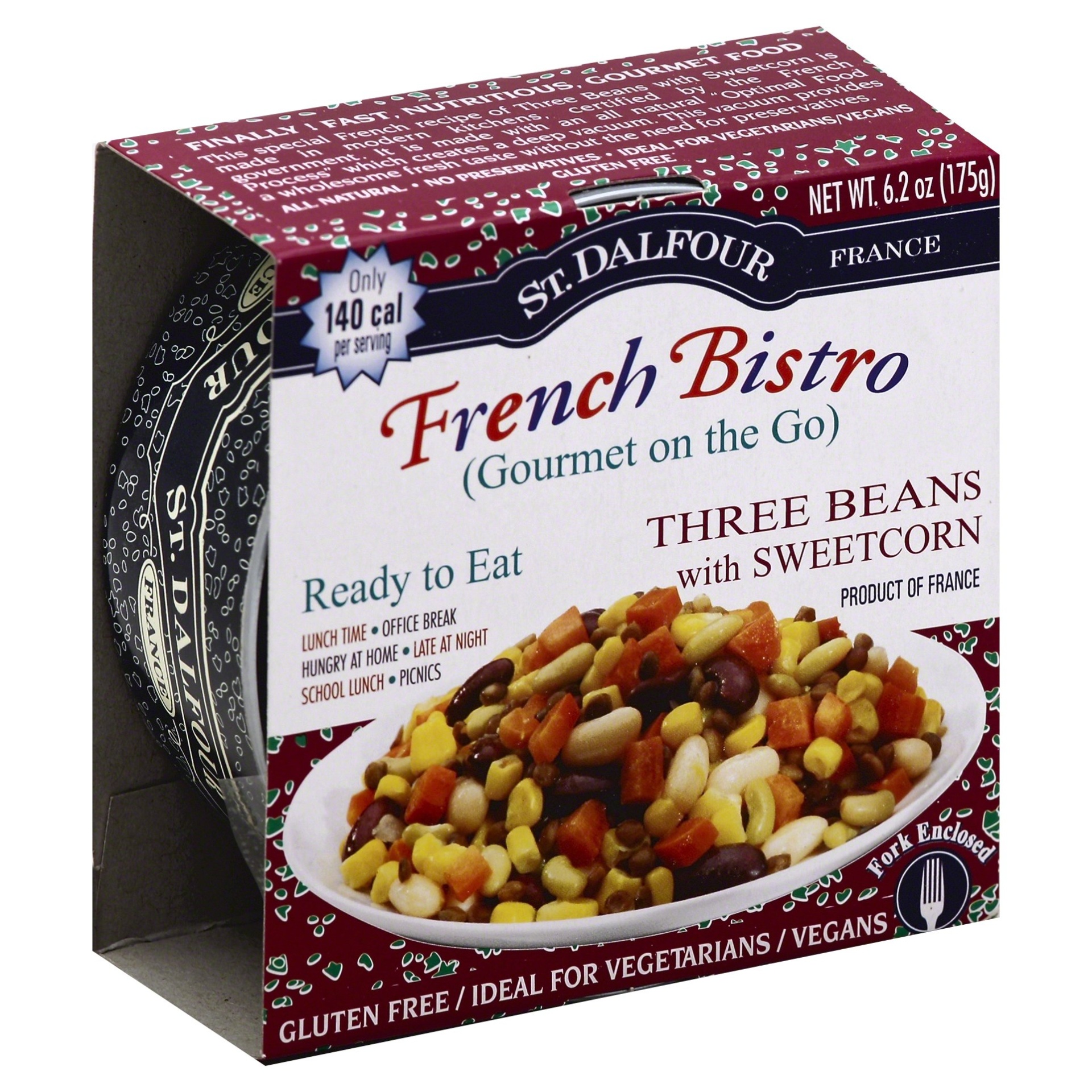 slide 1 of 4, St. Dalfour French Bistro Three Beans with Sweetcorn, 6.2 oz