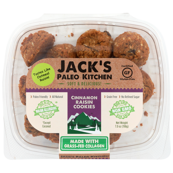 slide 1 of 1, Jack's Paleo Kitchen Cinnamon Raisin, 12 ct