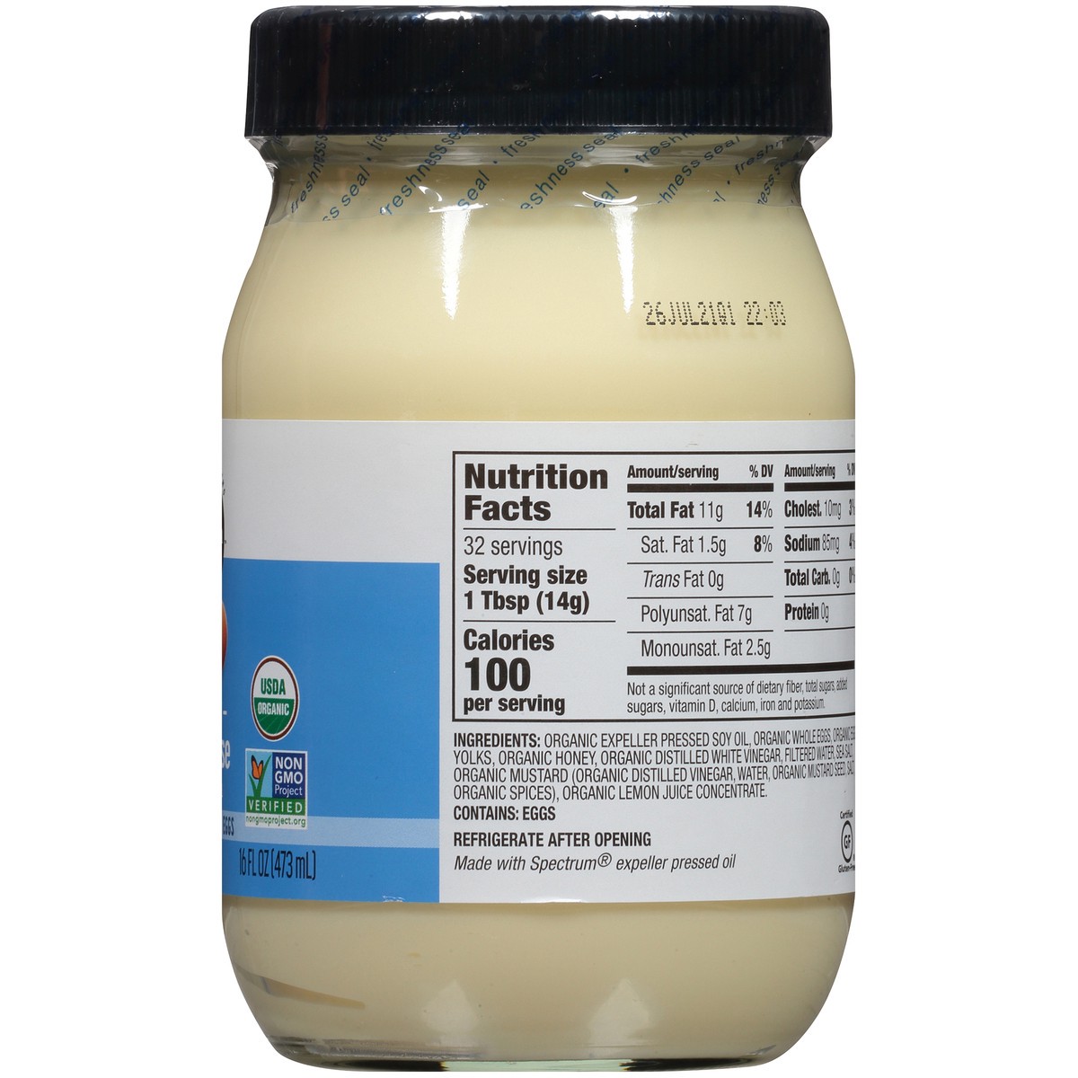 slide 9 of 10, Spectrum Culinary Organic Mayonnaise 16 fl. oz. Jar, 16 fl oz