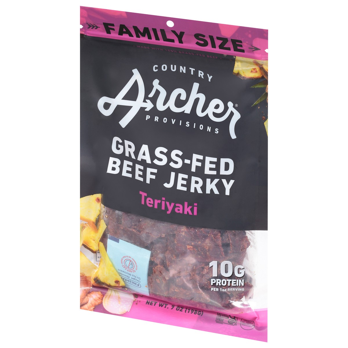 slide 3 of 9, Country Archer Mild Teriyaki Beef Jerky Family Size 7 oz, 7 oz