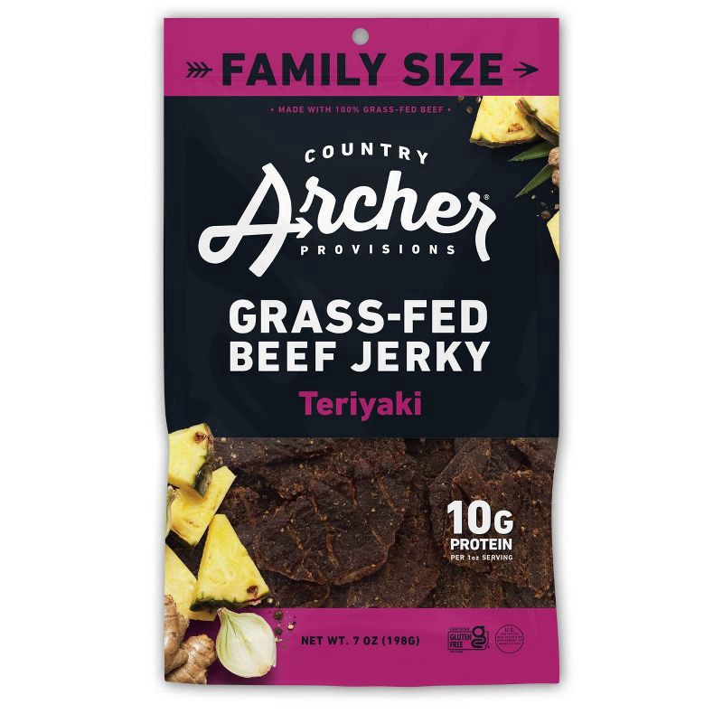 slide 1 of 9, Country Archer Mild Teriyaki Beef Jerky Family Size 7 oz, 7 oz