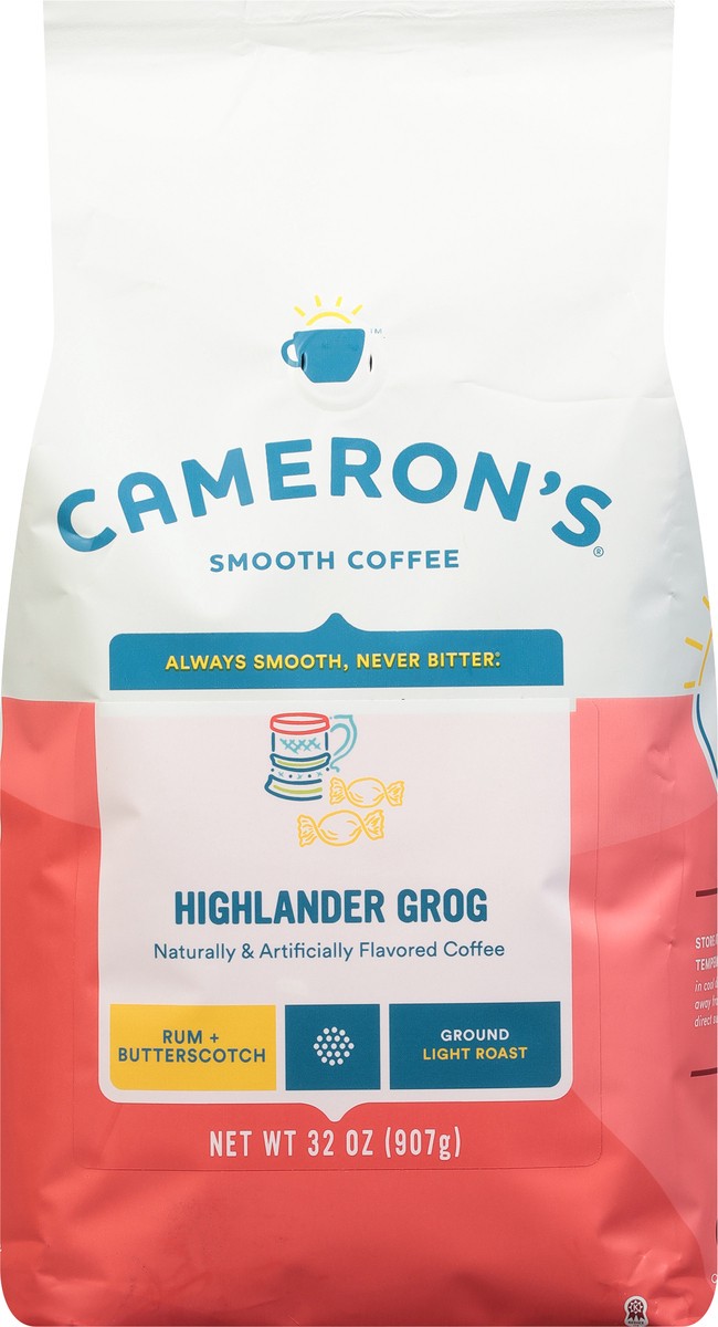 slide 4 of 7, Cameron's Coffee Ground Bag, Flavored, Highlander Grog, 32oz, 32 oz