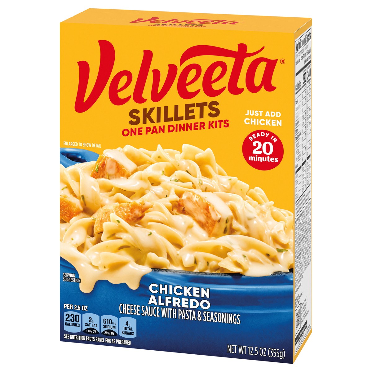 slide 9 of 9, Velveeta Skillets Chicken Alfredo One Pan Dinner Kit, 12.5 oz Box, 12.5 oz