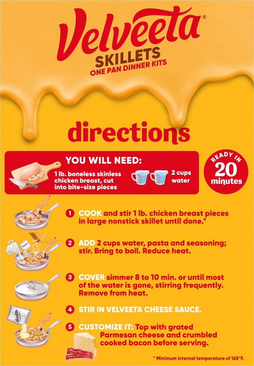 slide 4 of 9, Velveeta Skillets Chicken Alfredo One Pan Dinner Kit, 12.5 oz Box, 12.5 oz