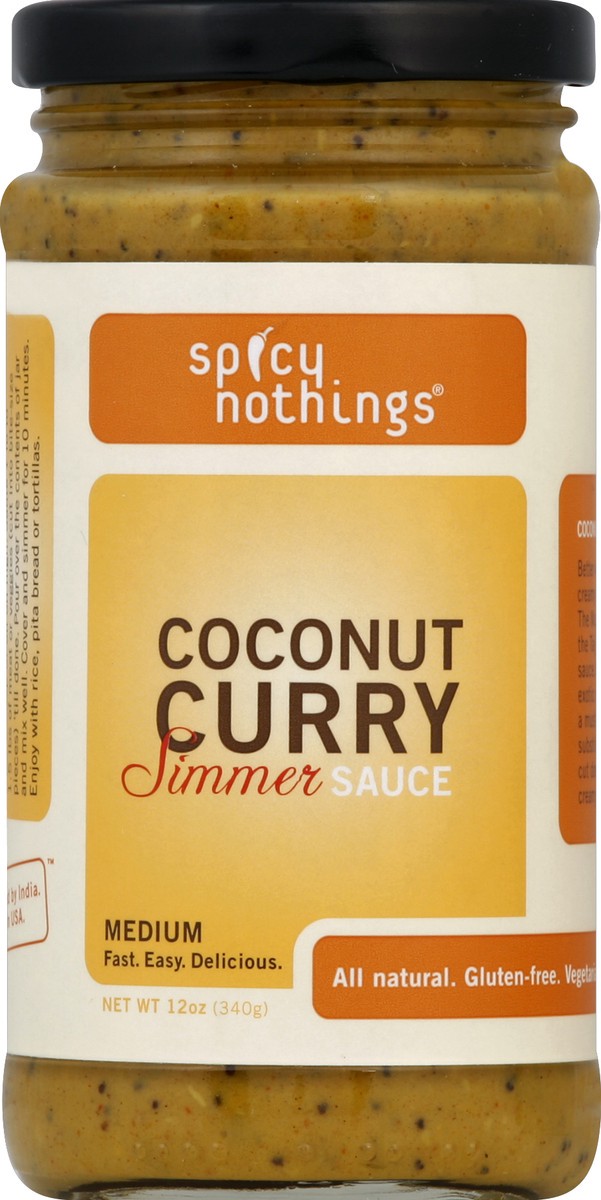 slide 2 of 2, Spicy Nothings Medium Coconut Curry Simmer Sauce, 12 oz