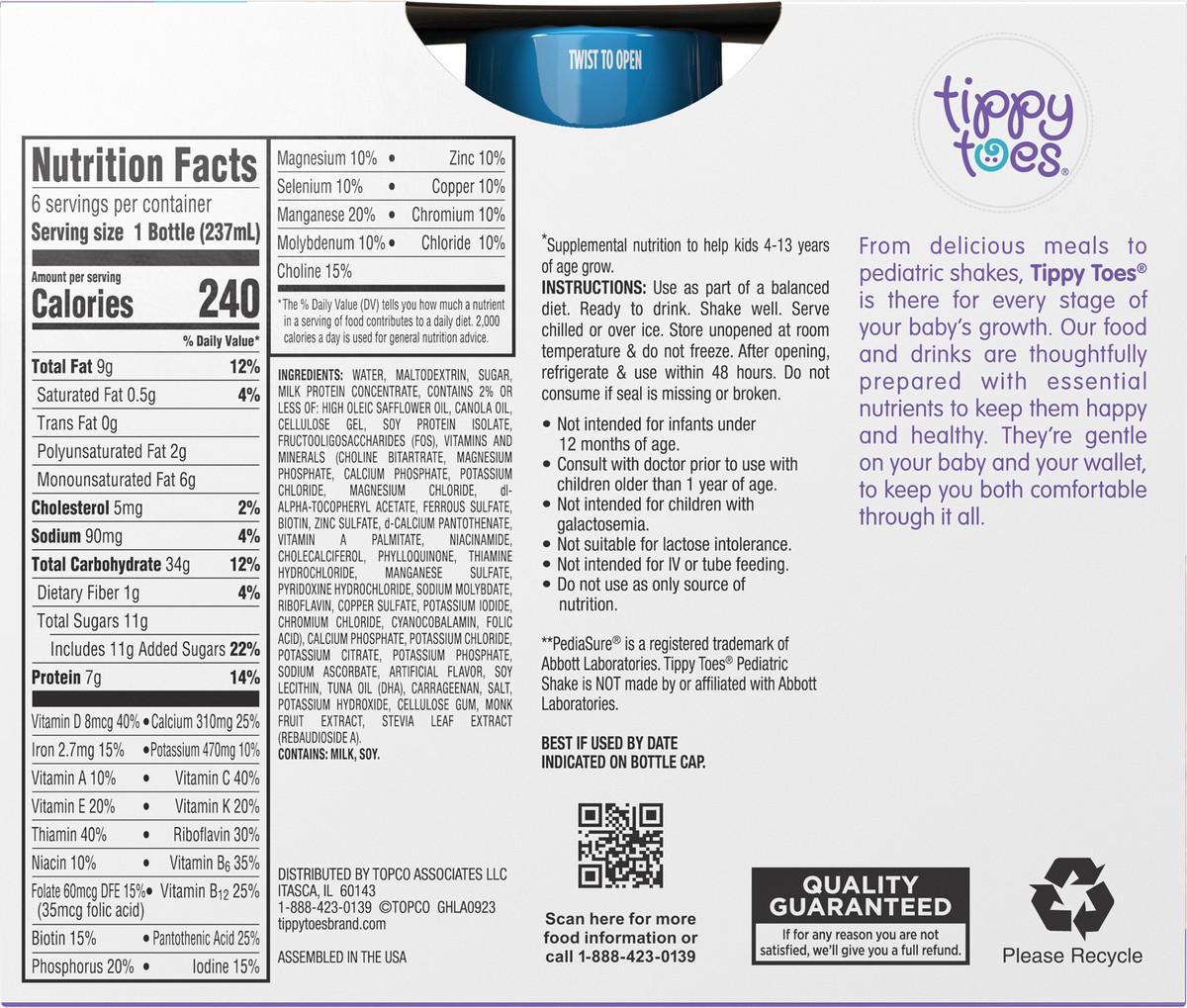 slide 7 of 13, Tippy Toes Vanilla Pediatric Shake 6 ea, 6 ct