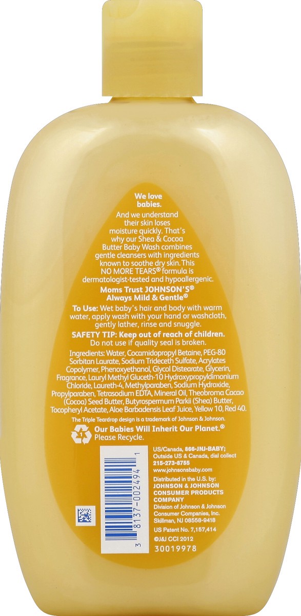 slide 6 of 6, Johnson's Shea & Cocoa Butter Moisture Wash For Soft Skin, 15 Oz., 15 fl oz