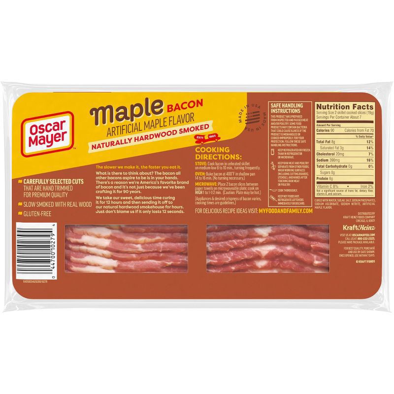 slide 6 of 7, Oscar Mayer Maple Bacon - 12oz, 12 oz