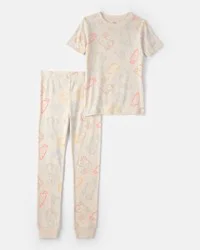 Carters Kid Easter Bunny 100% Cotton Snug Fit 2-Piece Pajama Set - Cream Beige 5