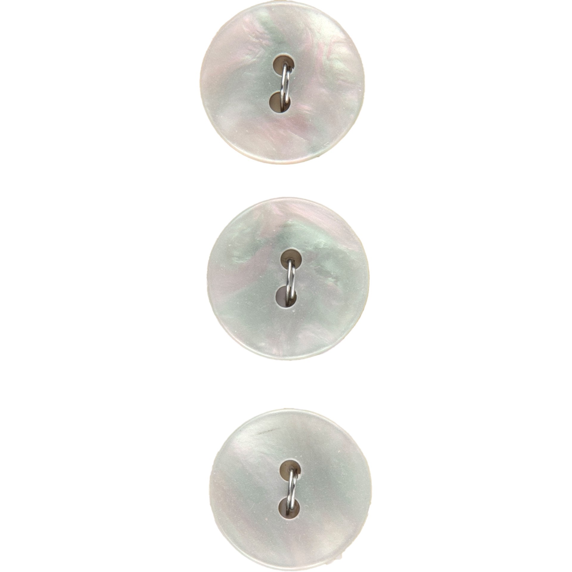 slide 3 of 3, Blumenthal Lansing Lamode 5/8" White Iridescent Faux Shell 2-Hole Buttons, 3ct., 3 ct