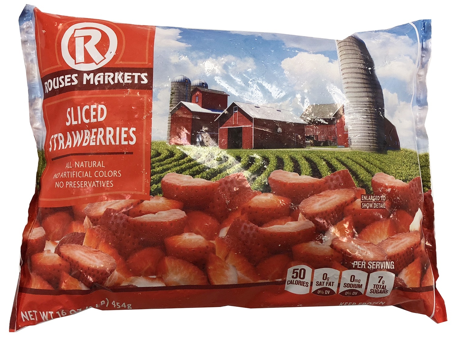 slide 1 of 1, Rouses Frozen Sliced Strawberries, 16 oz