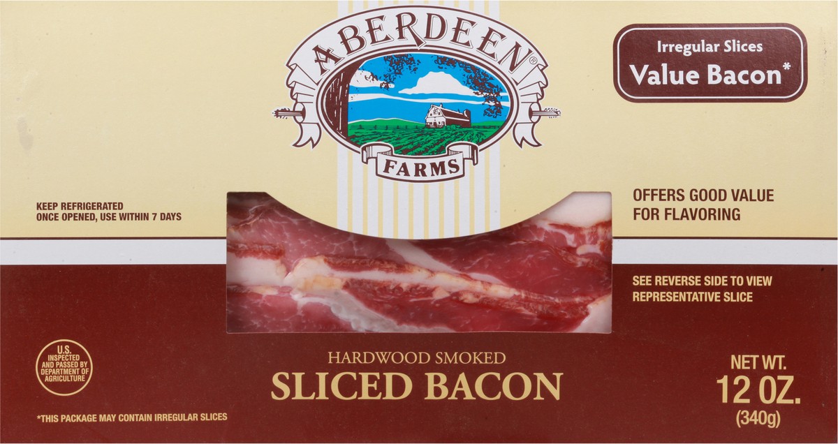 slide 6 of 9, Aberdeen Farms Hardwood Smoked Sliced Bacon 12 oz Box, 12 oz