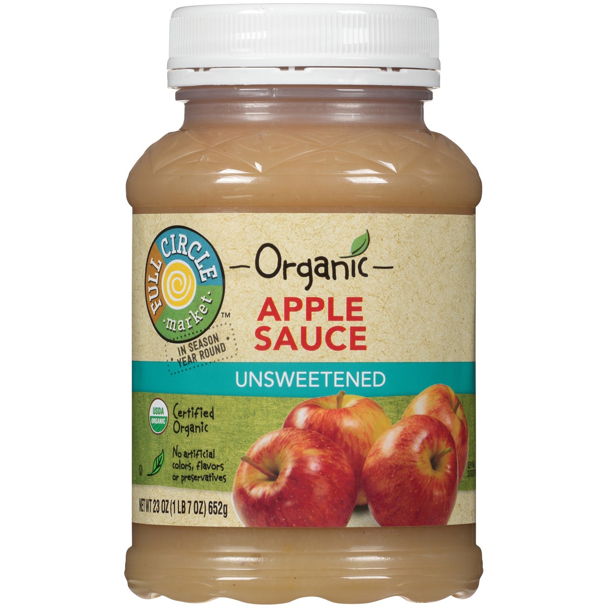 slide 14 of 15, Full Circle Market Unsweetened Apple Sauce, 23 oz