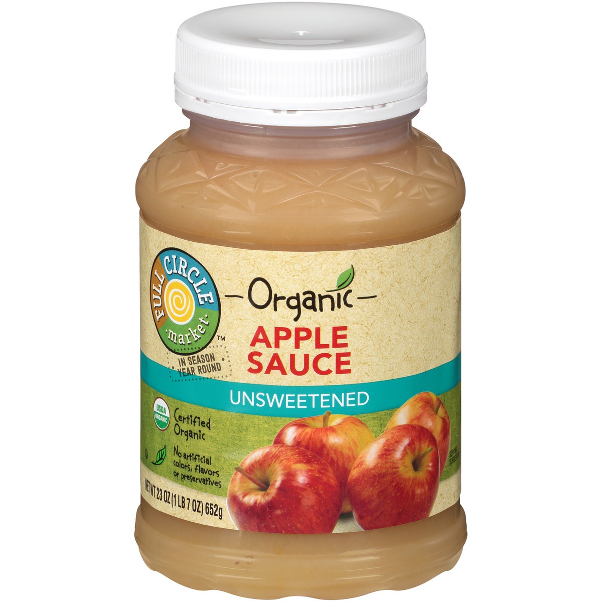 slide 1 of 15, Full Circle Market Unsweetened Apple Sauce - 23 oz, 23 oz