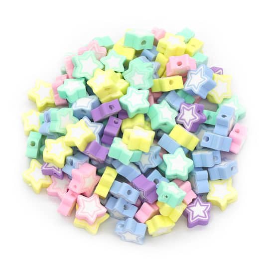 slide 1 of 3, 8mm Pastel Star Clay Beads By Creatology, 8mm