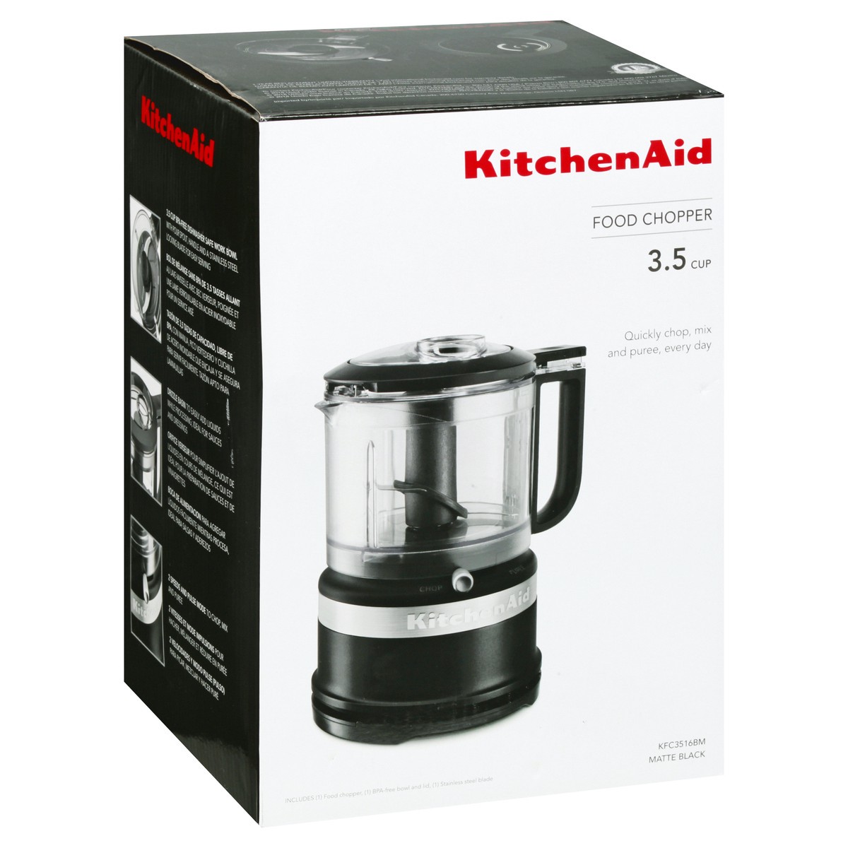 slide 5 of 10, KitchenAid Matte Black Mini Food Chopper, 3.5 cups