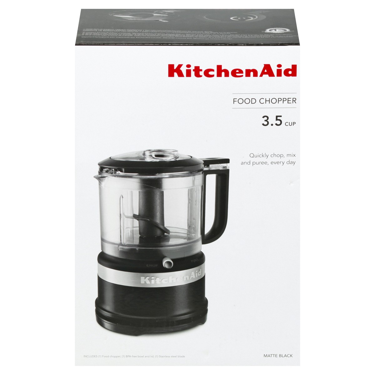 slide 1 of 10, KitchenAid Matte Black Mini Food Chopper, 3.5 cups