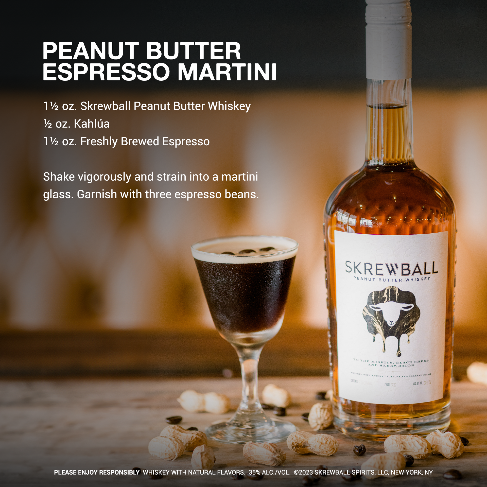 slide 7 of 10, Skrewball Peanut Butter Whiskey with Natural Flavors, 750 mL Bottle, 35% ABV, 750 ml