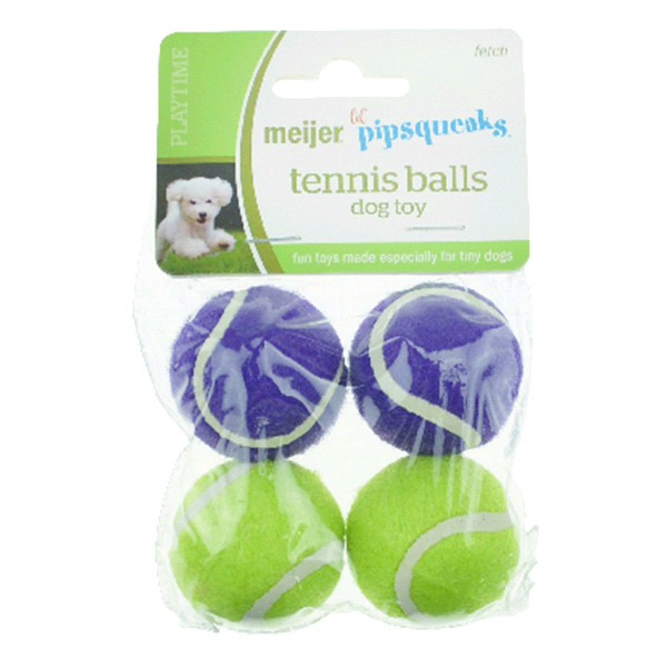 slide 1 of 1, Meijer Lil Pipsqueaks Tennis Balls For Dogs, 1 ct