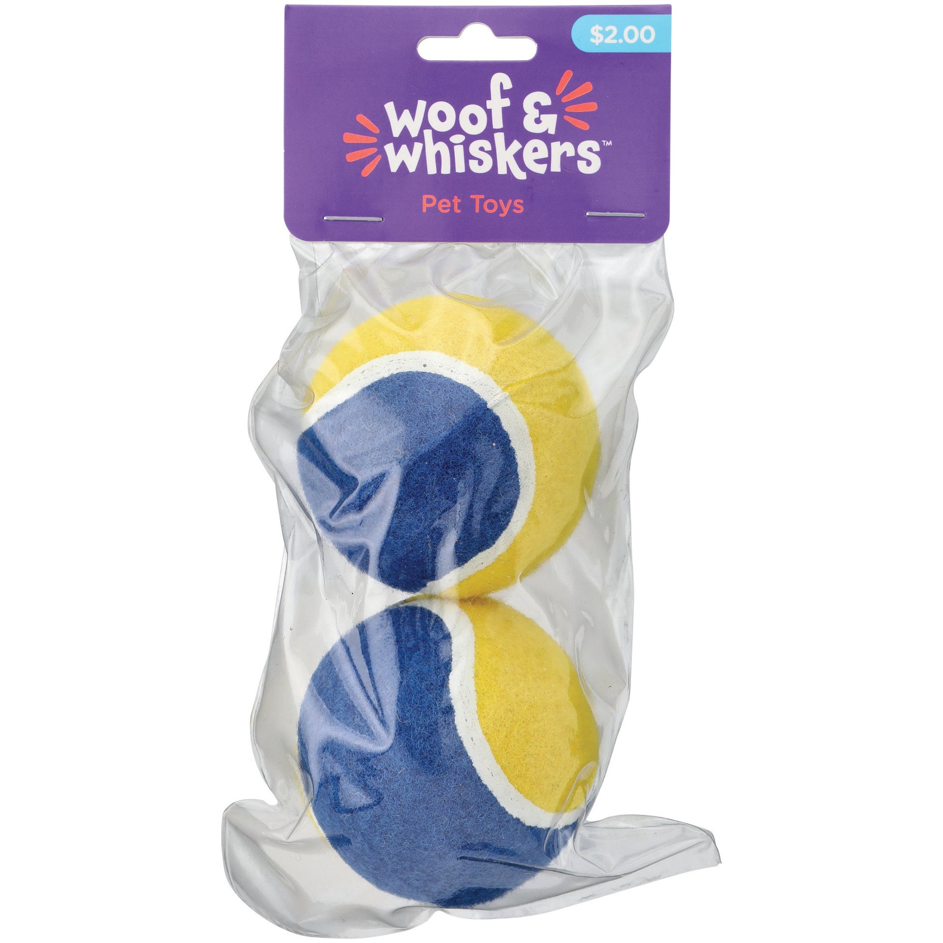 slide 1 of 1, Woof & Whiskers Tennis Balls, 2 ct