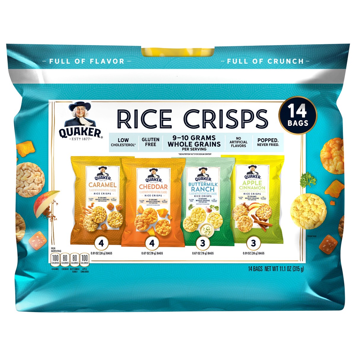 slide 1 of 4, Quaker Rice Crisps Variety Pack, 14 ct