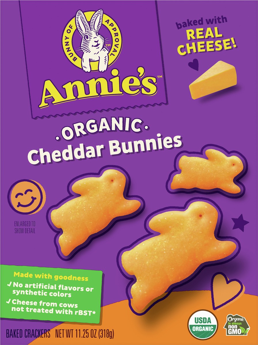 slide 3 of 13, Annie's Organic Cheddar Bunnies Baked Snack Crackers, 11.25 oz., 1 ct