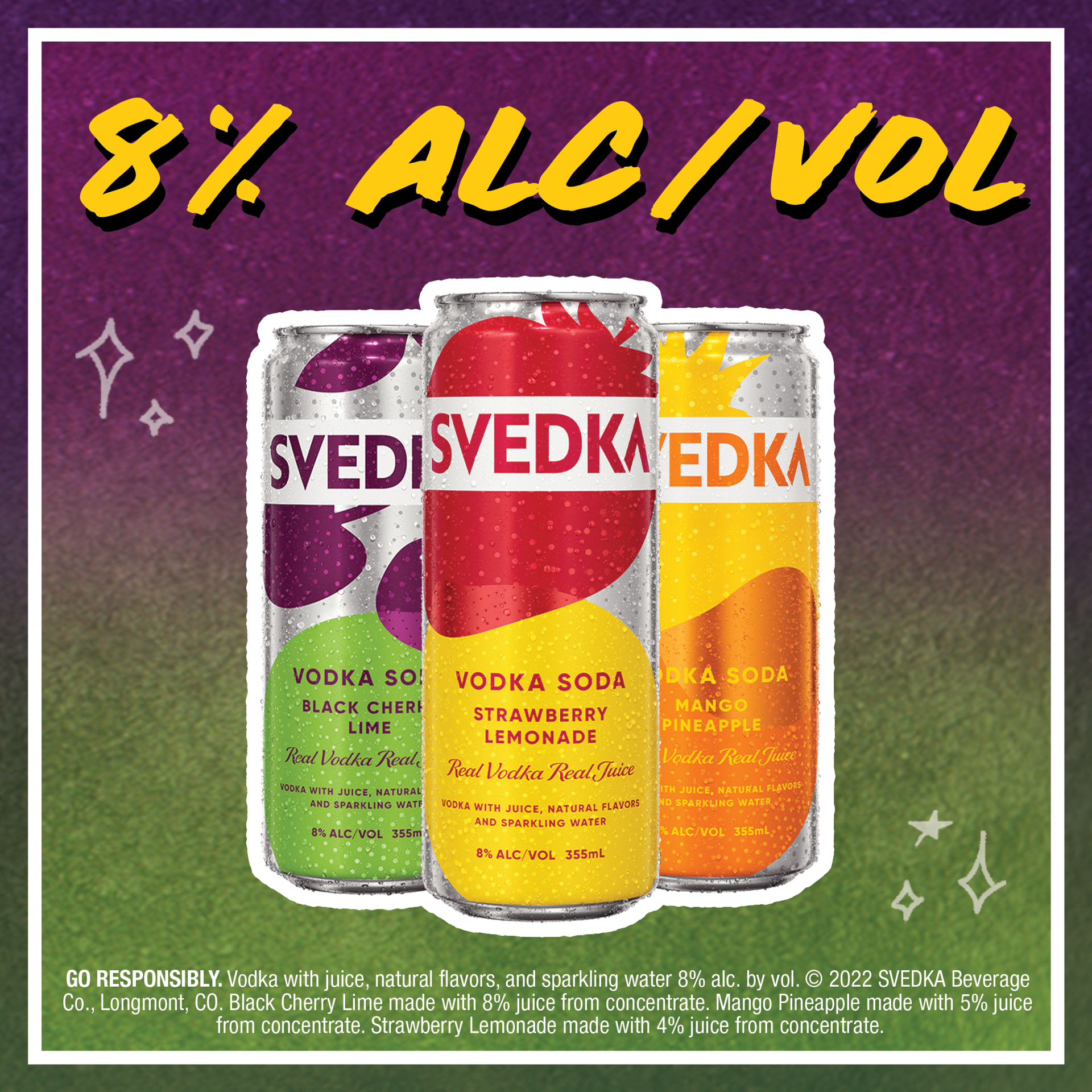 slide 5 of 5, Svedka Black Cherry Lime Vodka Soda Ready To Drink Cocktail, 1 ct