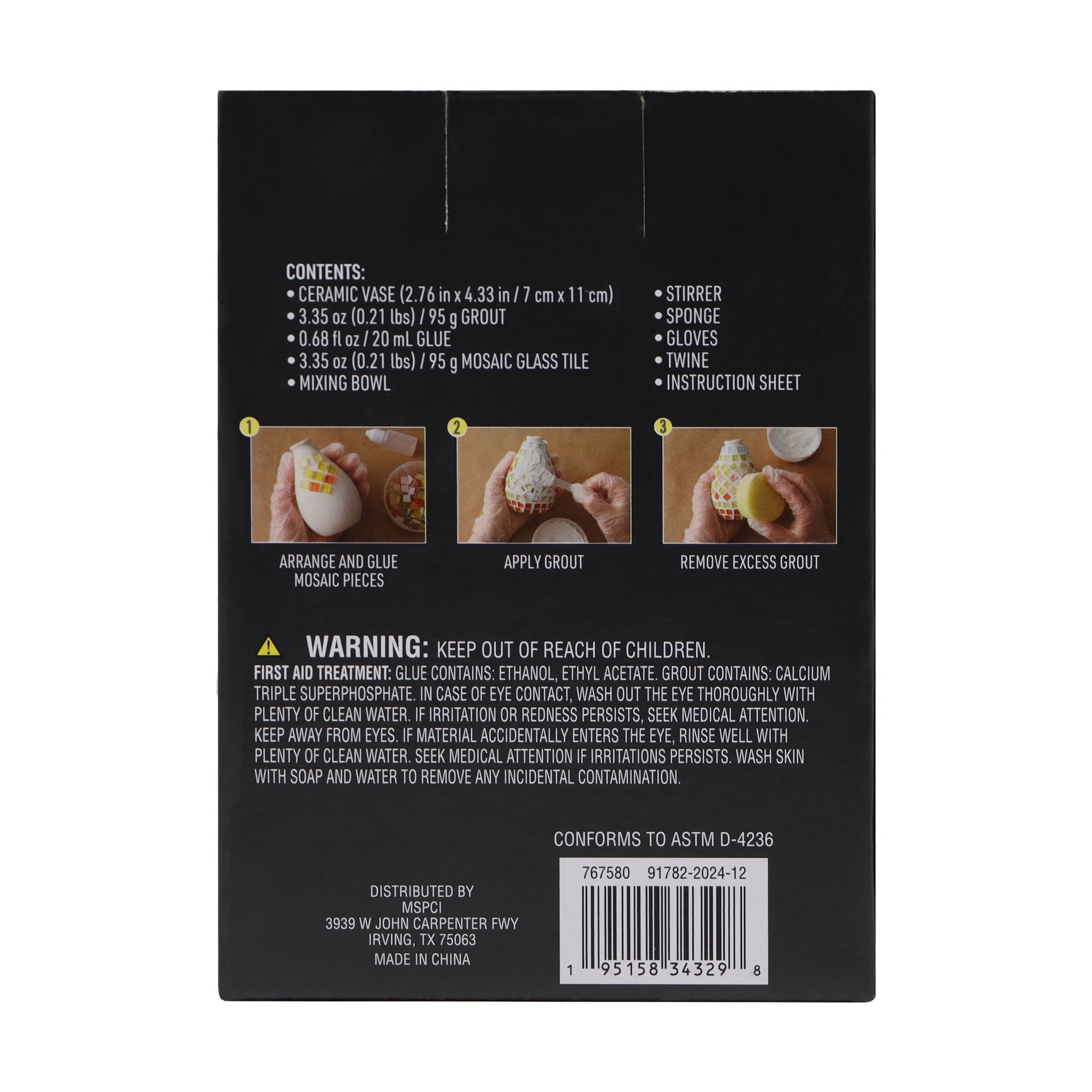 slide 2 of 4, 4" Warm Tones Mosaic Vase Kit By Make Market, 4 in