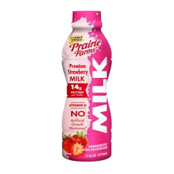Prairie Farms Premium Strawberry Milk, UHT, 14 Fl Oz