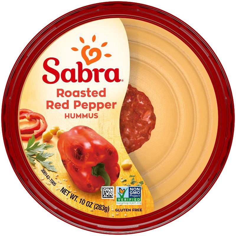 slide 1 of 12, Sabra Roasted Red Pepper Hummus 10 Ounce Plastic Tub, 10 oz