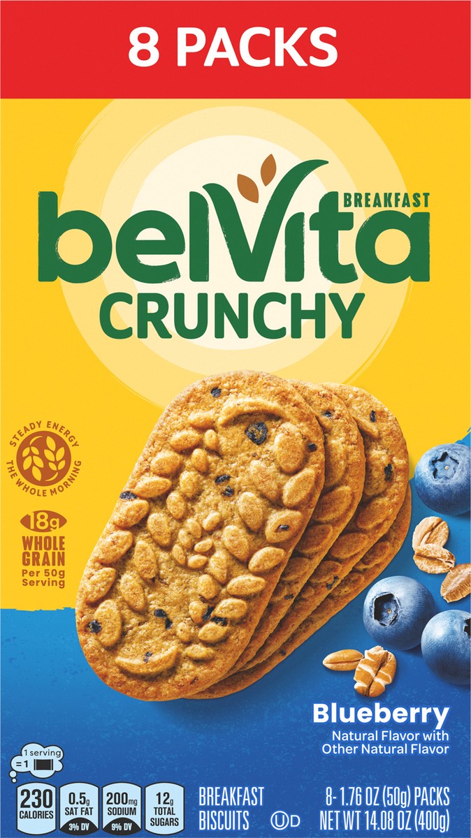 slide 6 of 9, belVita Blueberry Breakfast Biscuits, 8 packs, 8 ct