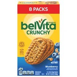 belVita Blueberry Breakfast Biscuits, 8 Packs (4 Biscuits Per Pack)