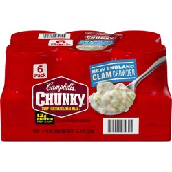 Campbell's Chunky New England Clam Chowder, 18.8 oz Can (Pack of 6)