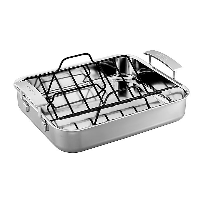 slide 1 of 1, Demeyere Industry Stainless Steel Roasting Pan, 15.7 in x 13.3 in