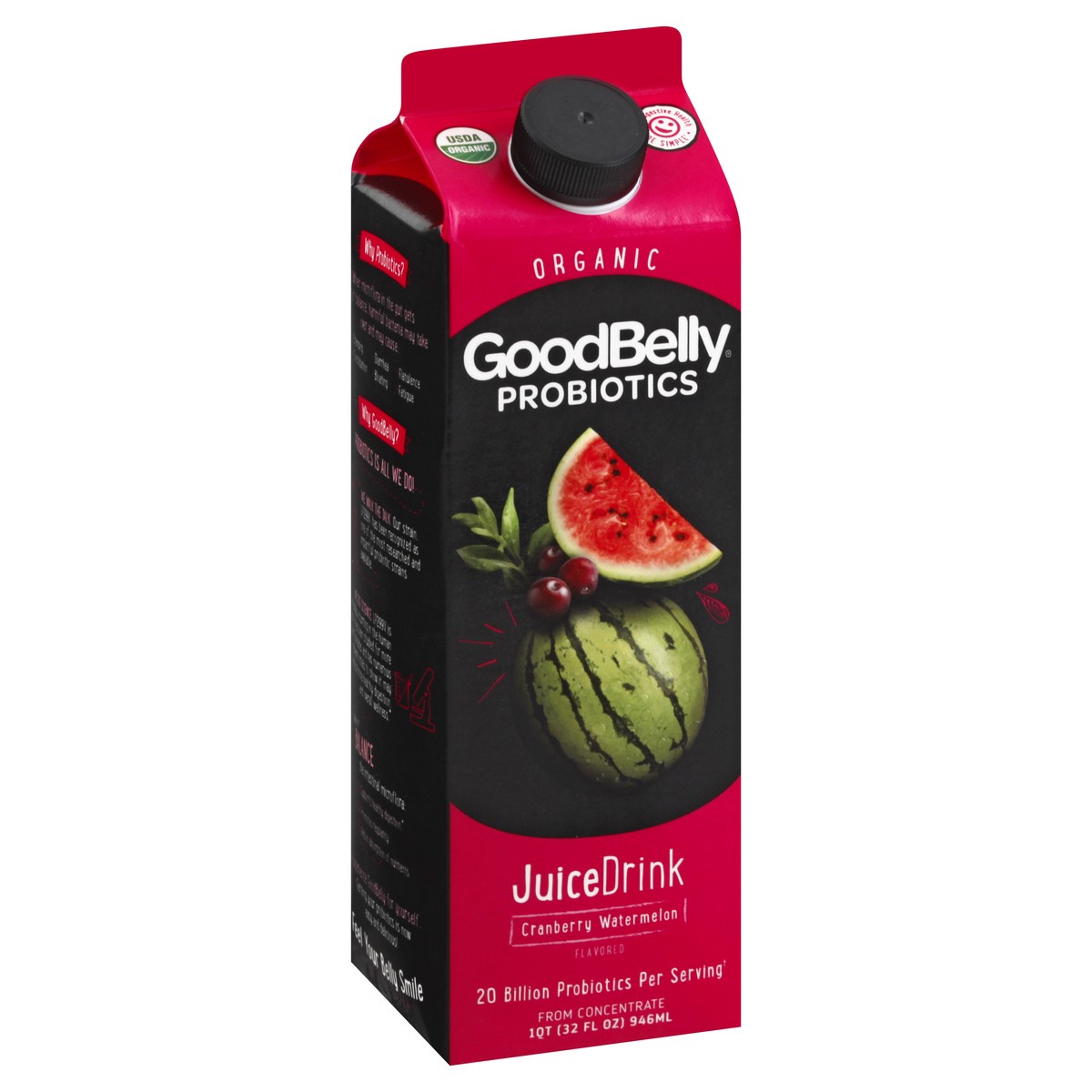 slide 2 of 9, GoodBelly Organic Cranberry Watermelon Juice Drink 32 oz, 32 oz