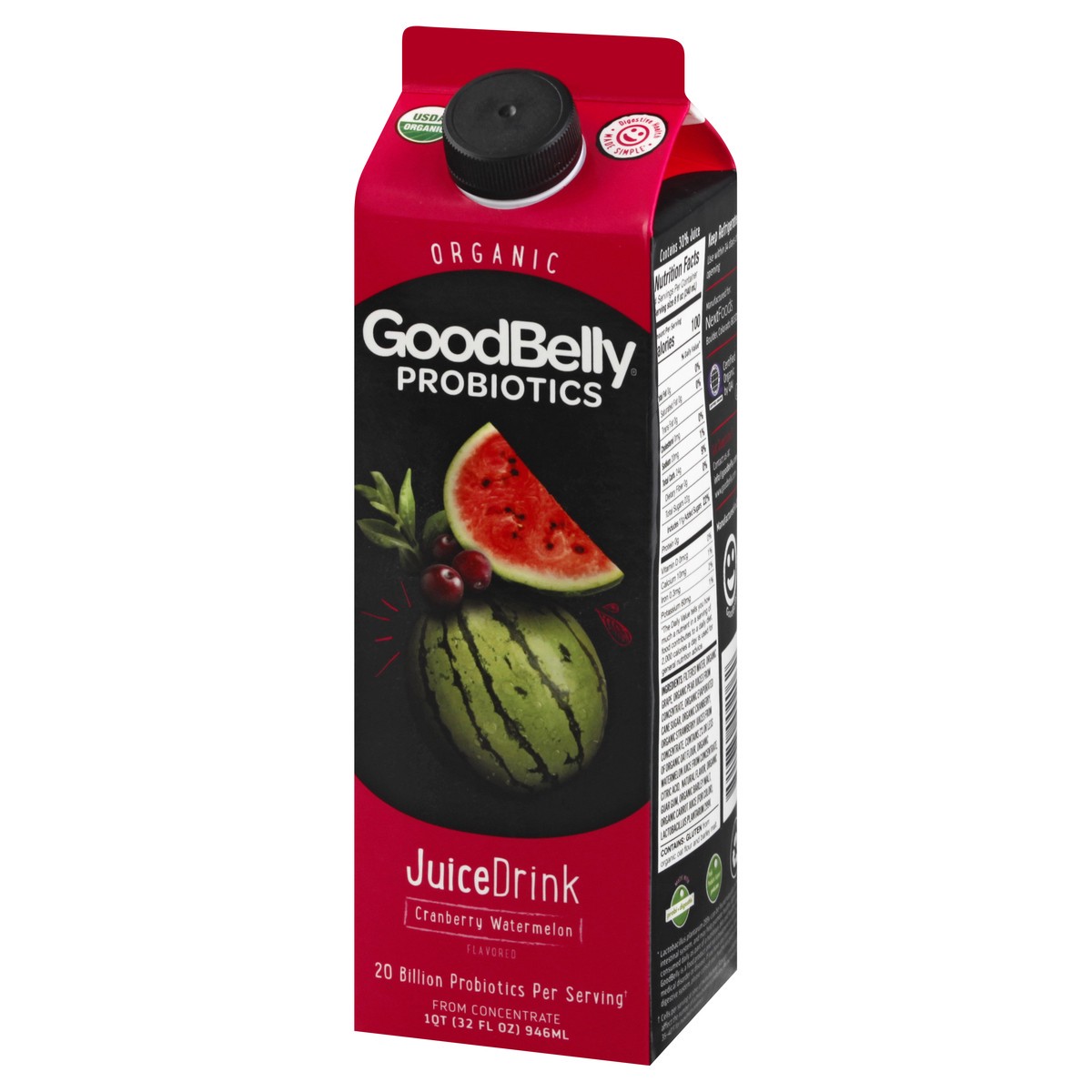 slide 3 of 9, GoodBelly Organic Cranberry Watermelon Juice Drink 32 oz, 32 oz