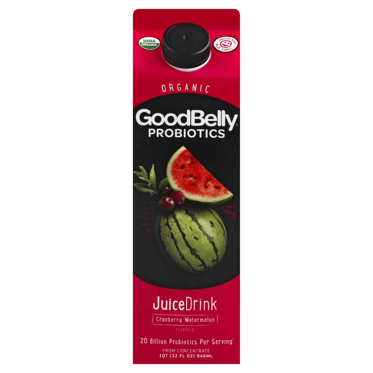 slide 1 of 9, GoodBelly Organic Cranberry Watermelon Juice Drink 32 oz, 32 oz