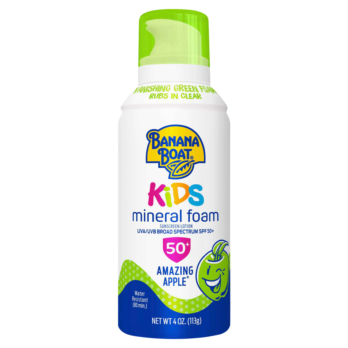 slide 1 of 1, Banana Boat Kid Mineral Foam Amz Apl 4 O, 4 oz