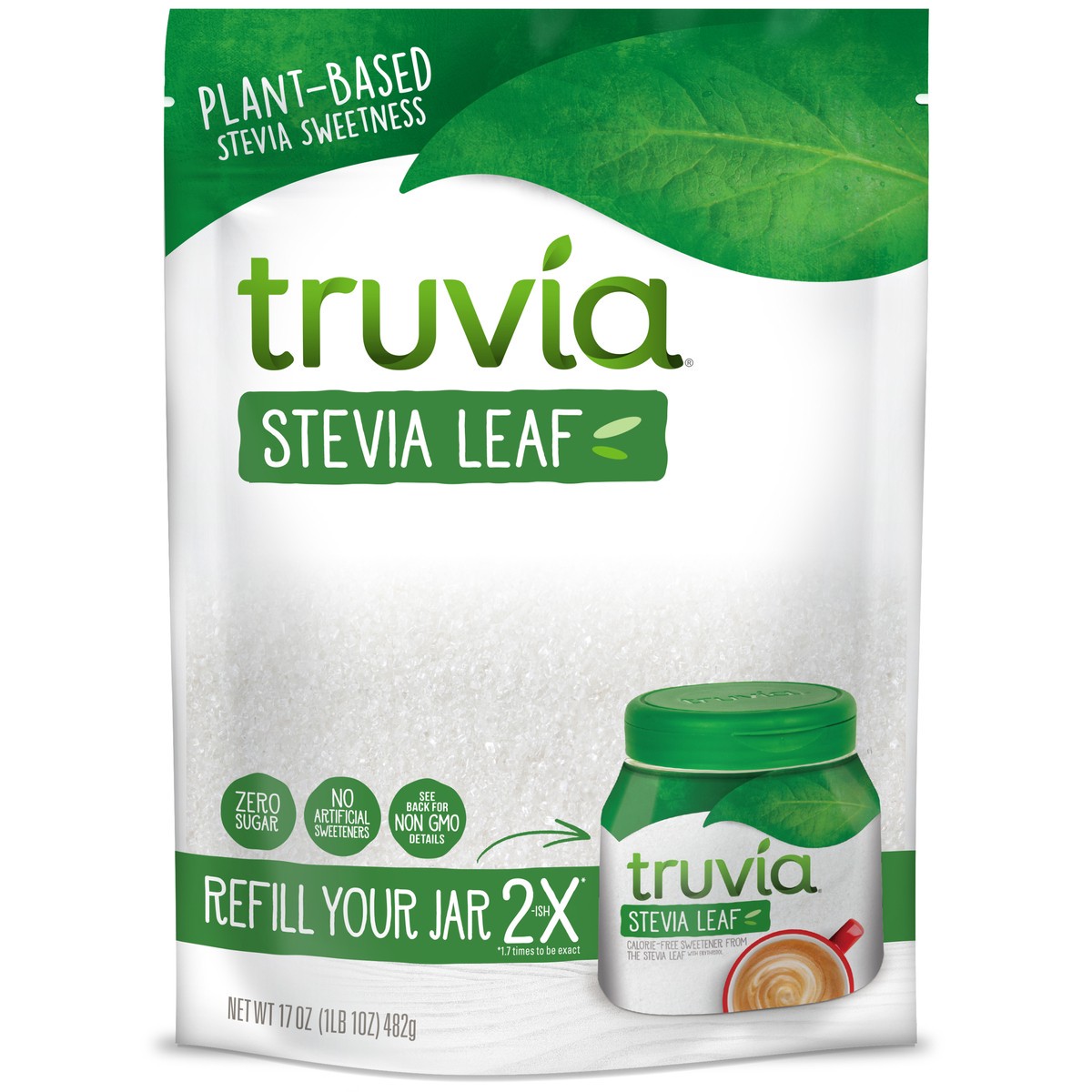 slide 2 of 3, Truvia Calorie-Free Sweetener from the Stevia Leaf, 17 oz Refill Bag, 17 oz