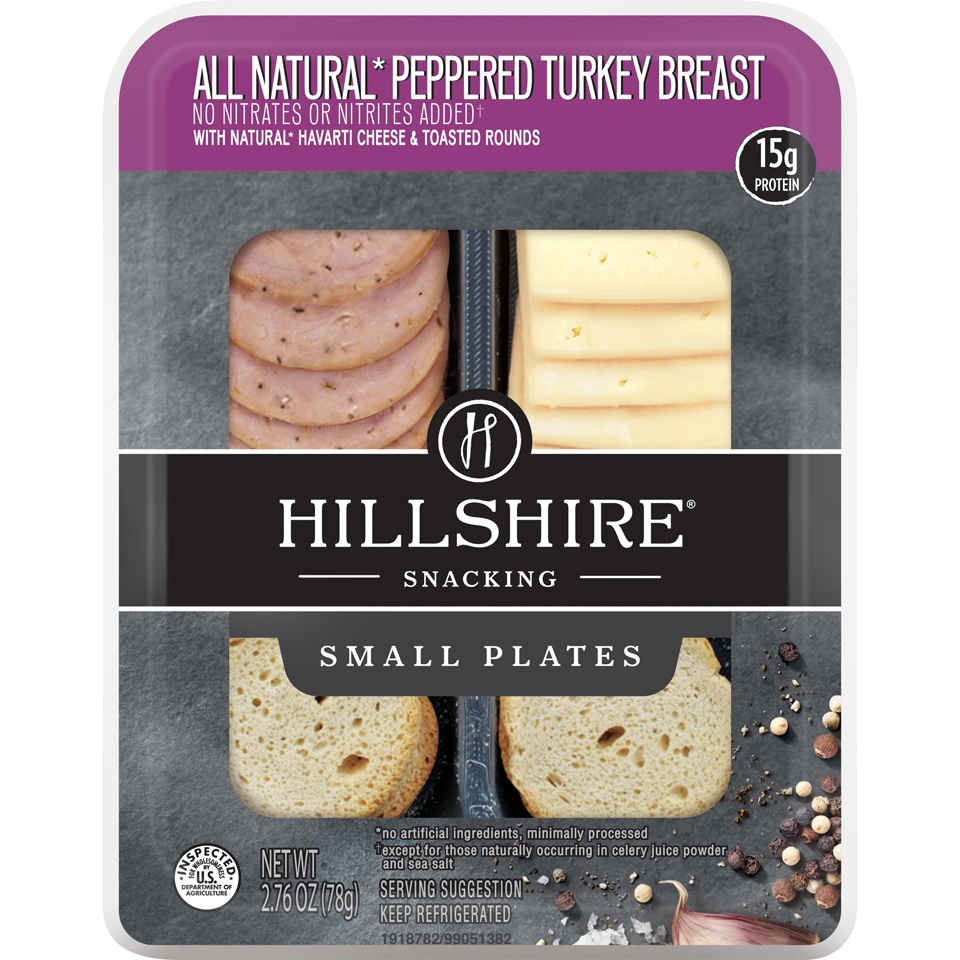 slide 1 of 3, Hillshire Snacking All Natural Peppered Turkey Breast, 2.76 oz