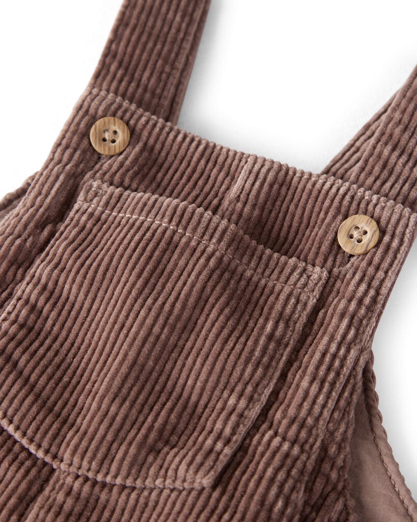 slide 2 of 4, Littleplanet Baby Organic Cotton Corduroy Overalls Caribou Brown 6M, 1 ct