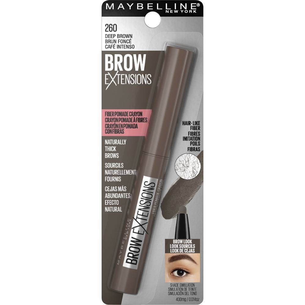 Maybelline Brow Extensions Fiber Pomade Crayon Eyebrow Makeup, Deep ...