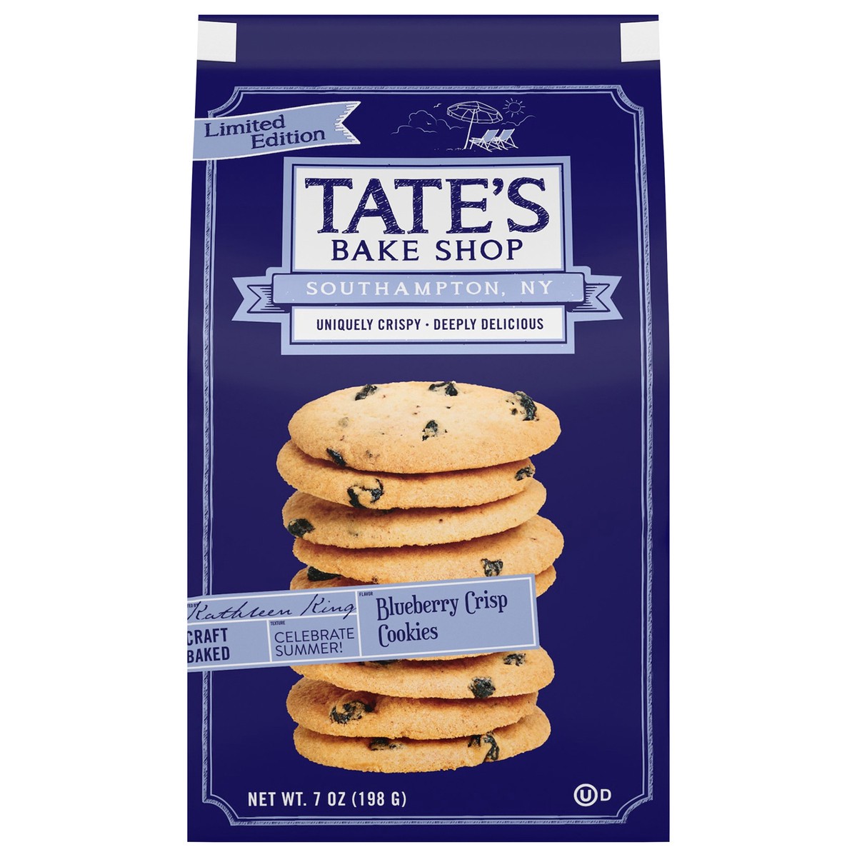 slide 1 of 12, Tate's Bake Shop Blueberry Crisp Cookies, Limited Edition, 7 oz, 7 oz