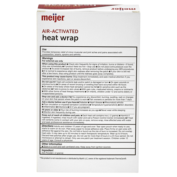slide 4 of 5, Meijer Back & Hip Heatwraps, 2 ct