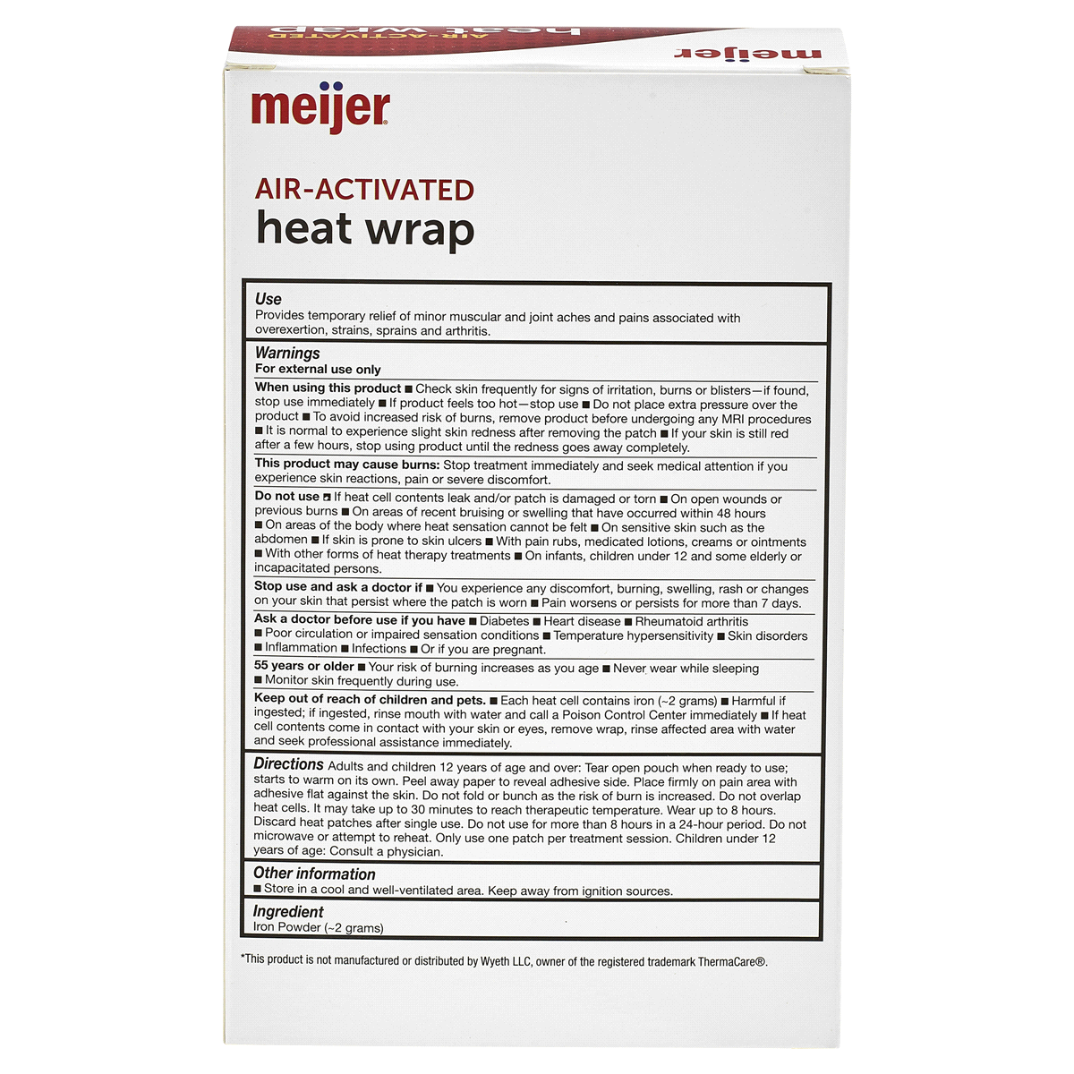 slide 5 of 5, Meijer Back & Hip Heatwraps, 2 ct