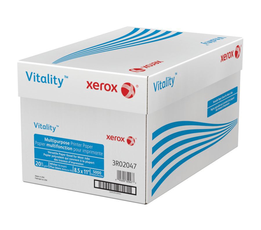slide 2 of 3, Xerox Vitality Multi-Use Printer Paper, Letter Size, 92 (U.S.) Brightness, 20 lb, FSC Certified, 10 pk; 500 ct; 8.5 in x 11 in