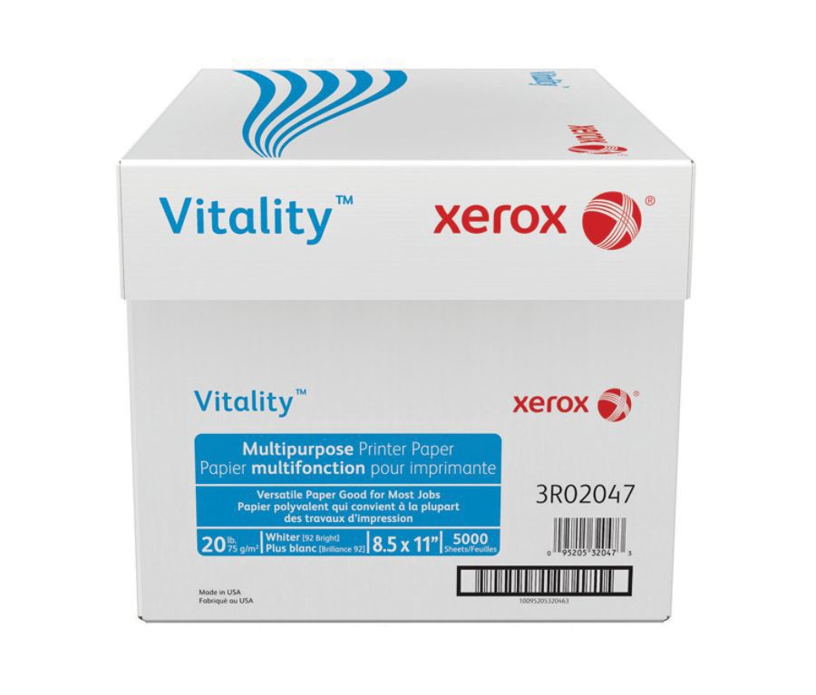 slide 3 of 3, Xerox Vitality Multi-Use Printer Paper, Letter Size, 92 (U.S.) Brightness, 20 lb, FSC Certified, 10 pk; 500 ct; 8.5 in x 11 in
