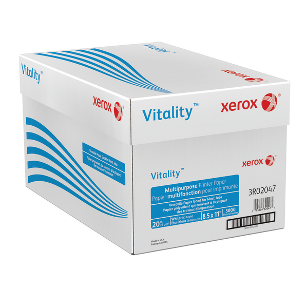 slide 1 of 3, Xerox Vitality Multi-Use Printer Paper, Letter Size, 92 (U.S.) Brightness, 20 lb, FSC Certified, 10 pk; 500 ct; 8.5 in x 11 in